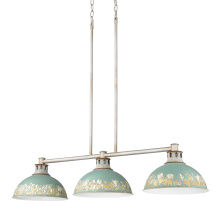 Golden Canada 0865-3LP AGV-TEAL - Golden Lighting Kinsley 3-light Island Light in Antique Teal shade